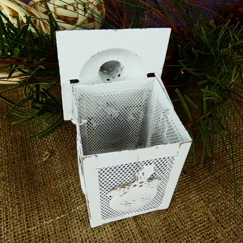 Malá plechová lucerna- s vánoční ozdobou 12 cm