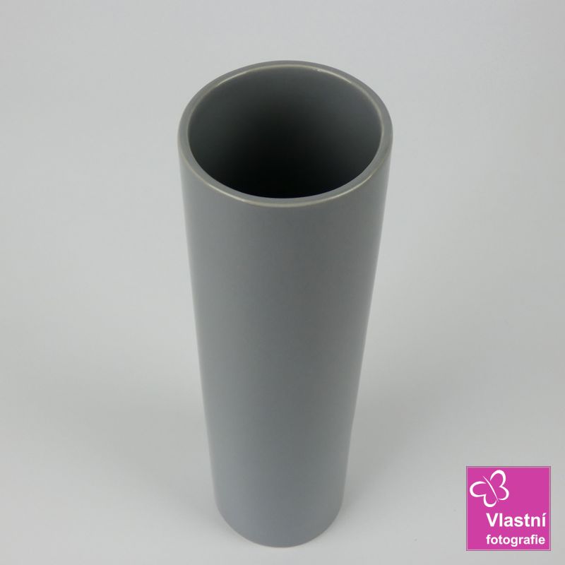 Šedá porcelánová váza Polly- střední 25 cm II. jakost