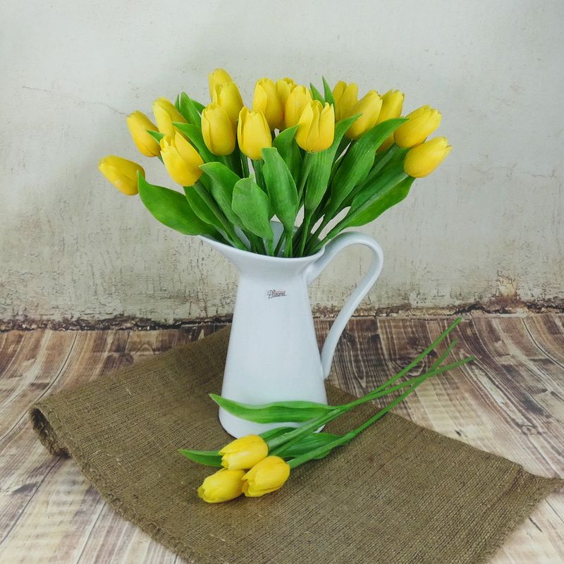 Francouzský umělý tulipán č. 24- žlutooranžový, 40 cm