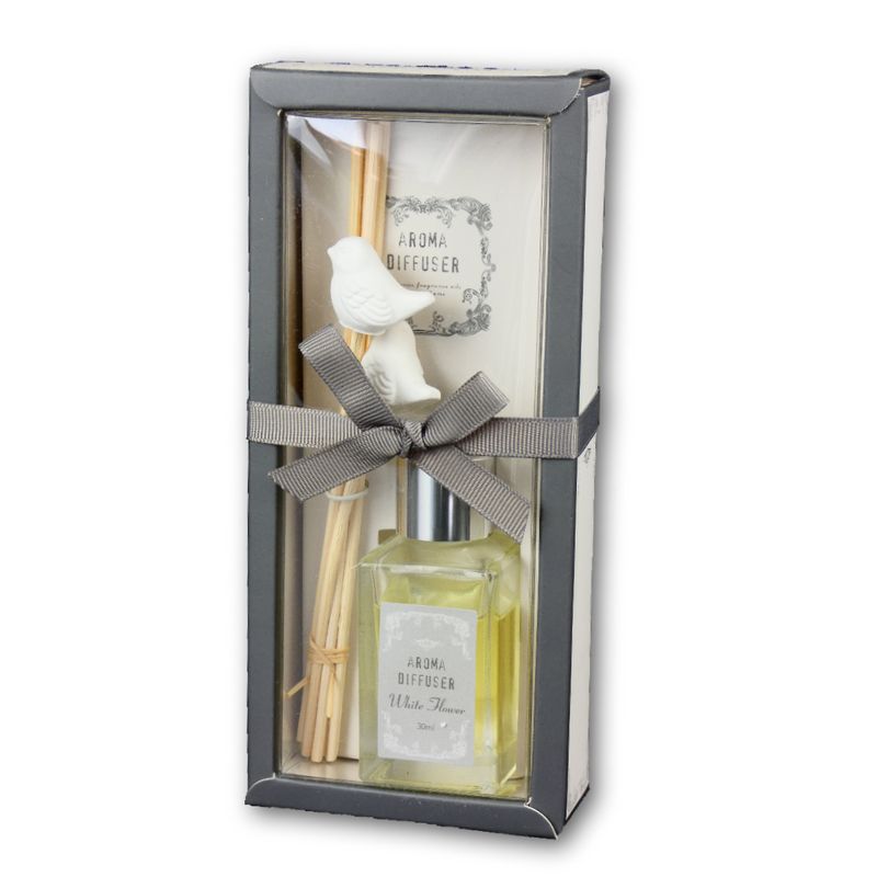 Bytová vůně- vonný tyčinkový difuzér White Flower ptáčci, 30 ml