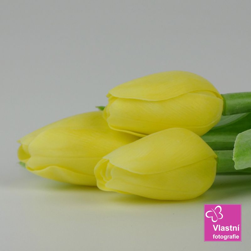 Francouzský umělý tulipán č. 03 – žlutý, 40 cm