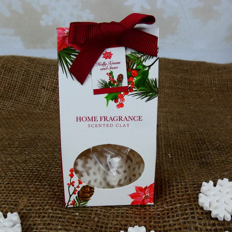 Vánoční vonný jíl vločky- Holly xmass and snow