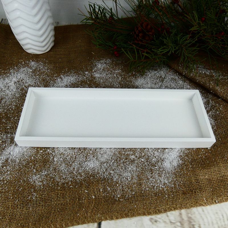 Dřevěný tác obdélníkový – bílý, 40 cm