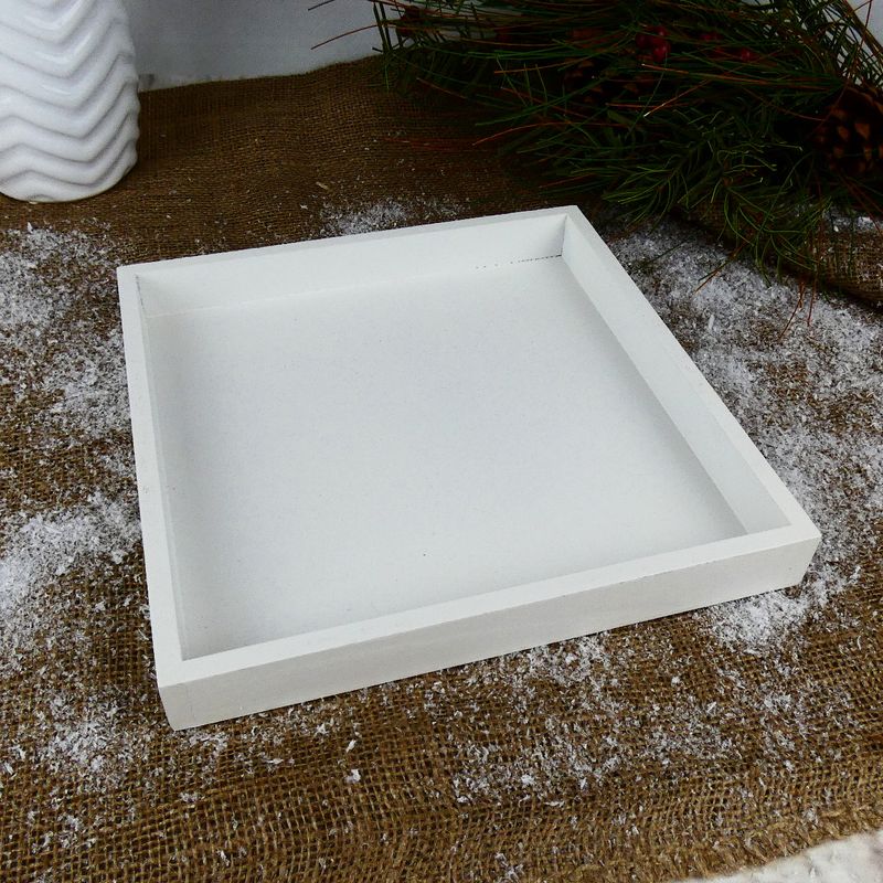 Dřevěný podnos čtvercový – bílý, 25 cm