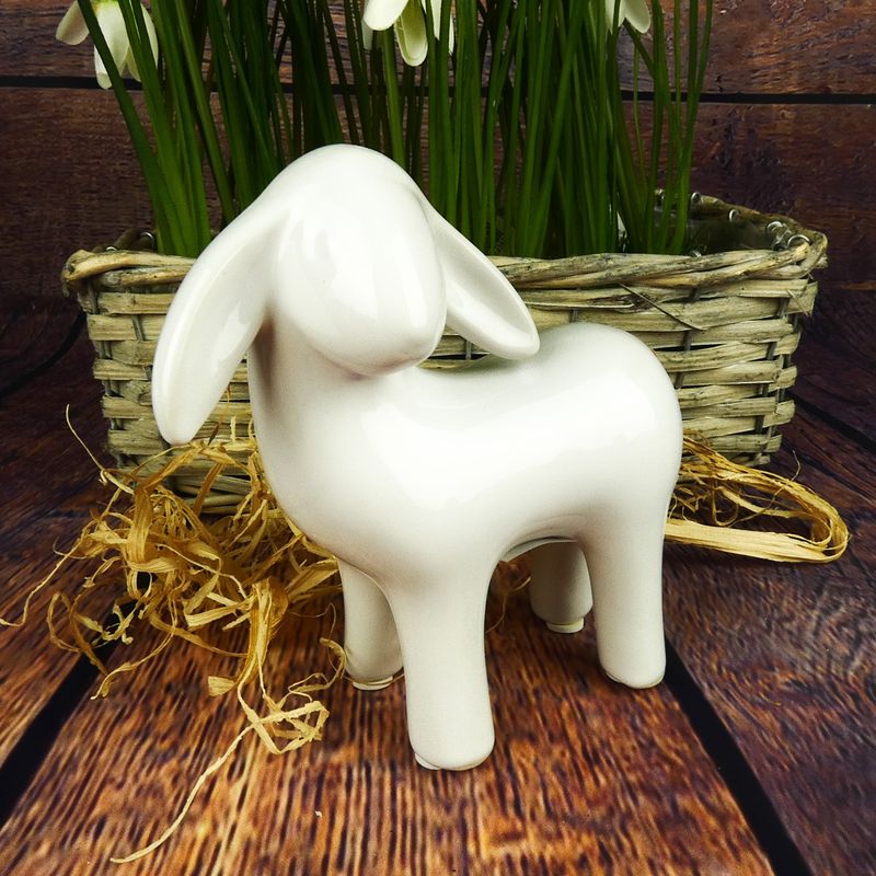 Porcelánová dekorační ovečka velká- 13 cm