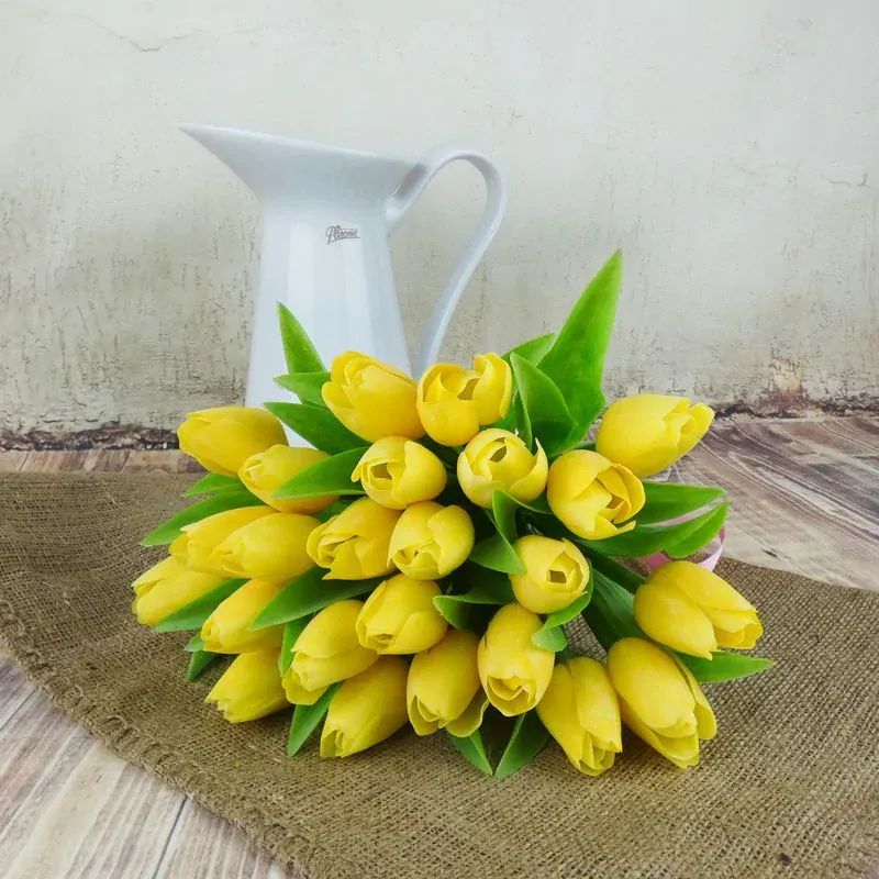 Francouzský umělý tulipán č. 24- žlutooranžový, 40 cm