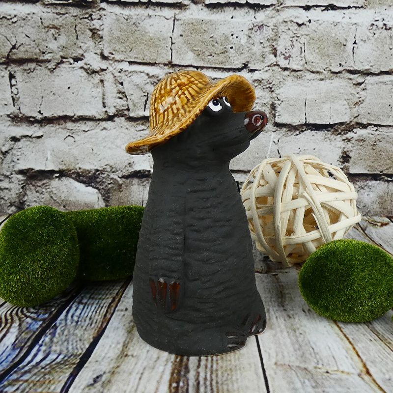 Krtek- keramická zahradní dekorace, 19 cm