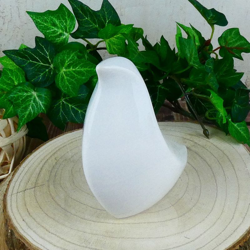 Bílý porcelánový ptáček Emil- 13 cm