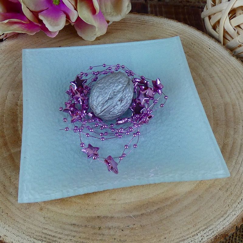 Skleněný dekorační tácek čtvercový- bílý 14x14 cm