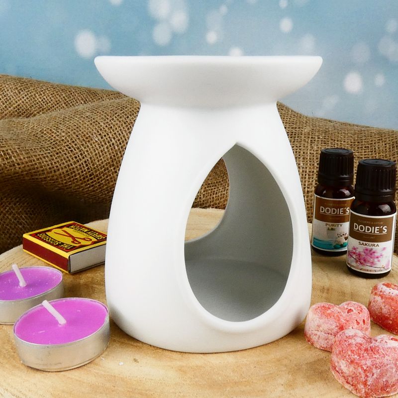 Bílá porcelánová aromalampa s matnou glazurou- 12 cm