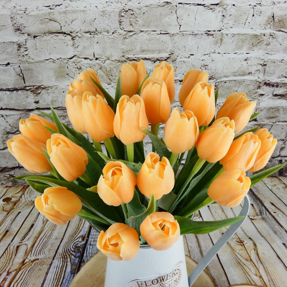 Umělý tulipán světle oranžový- 43 cm, č. 8