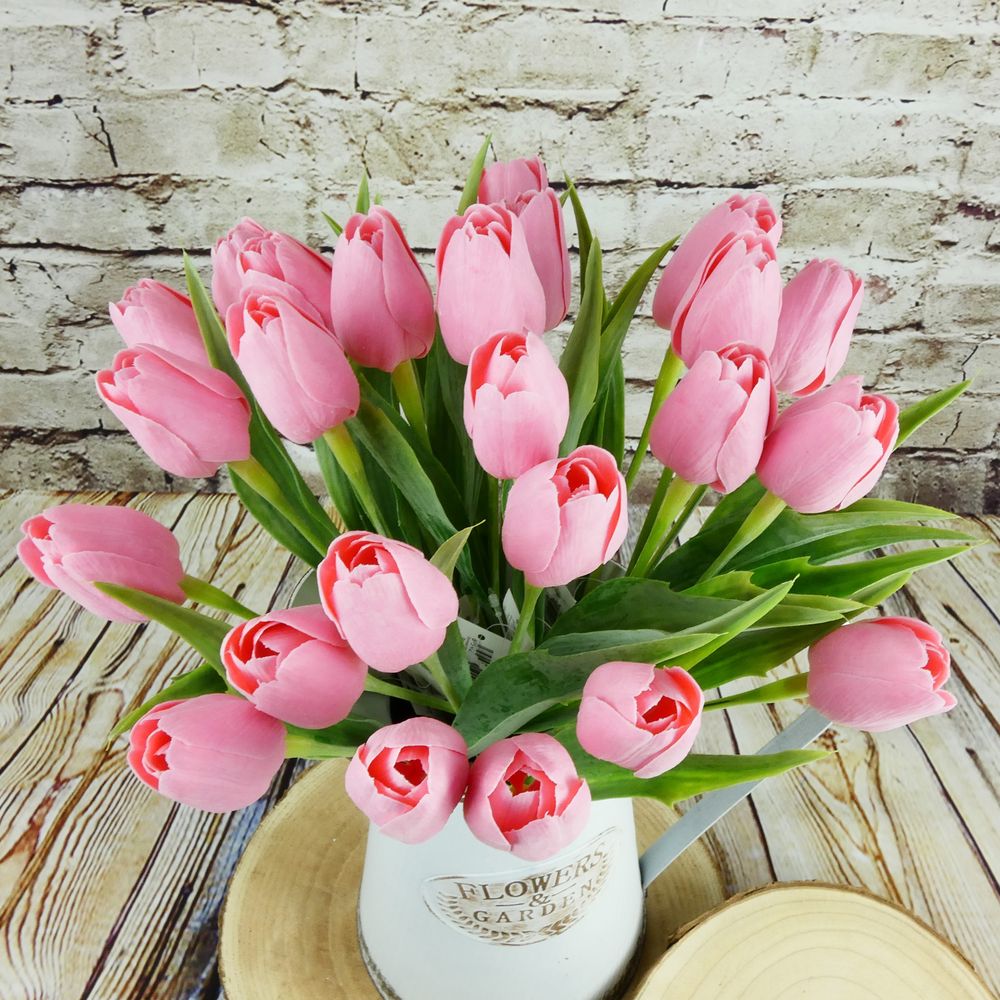 Umělý tulipán růžový- 43 cm, č. 10