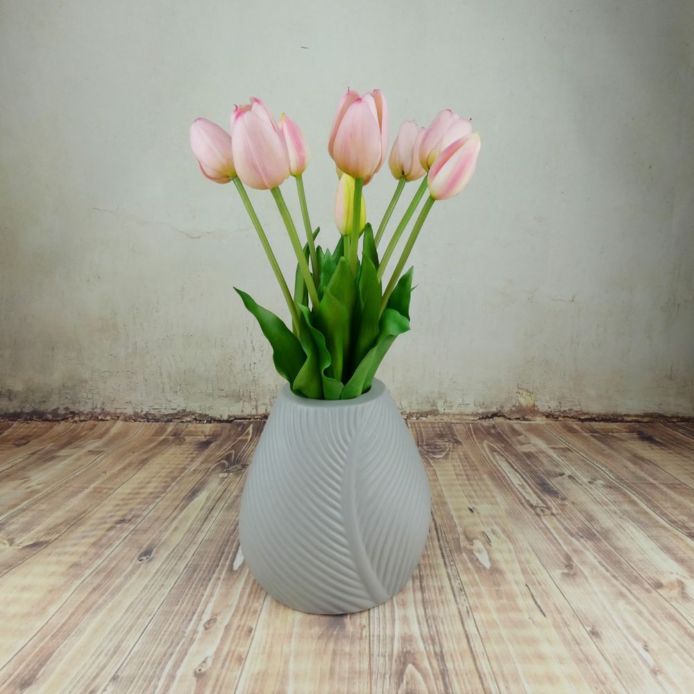 Umělé tulipány gumové- růžové, svazek 5 ks