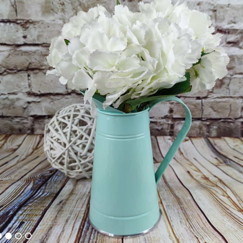 Zelenkavý- mintový plechový džbánek_ 18 cm