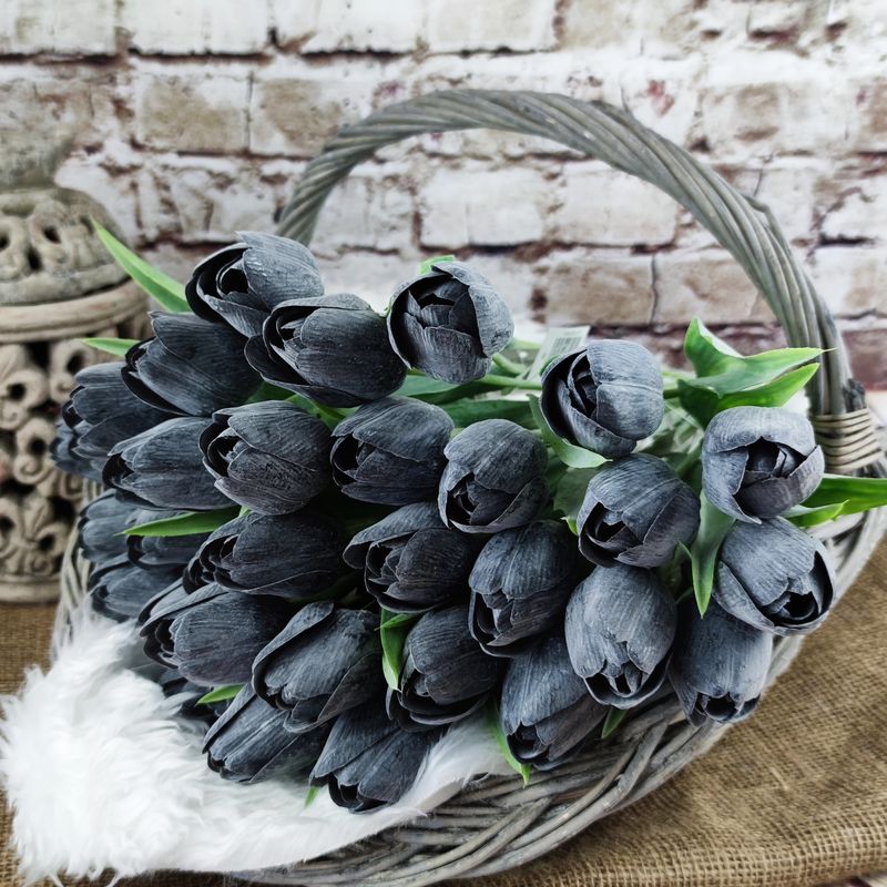 Umělý tulipán černý- 43 cm, č. 31