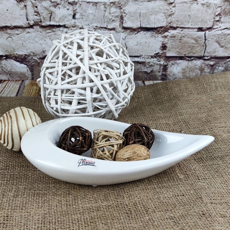 Bílá porcelánová aranžovací miska kapka- 23 cm