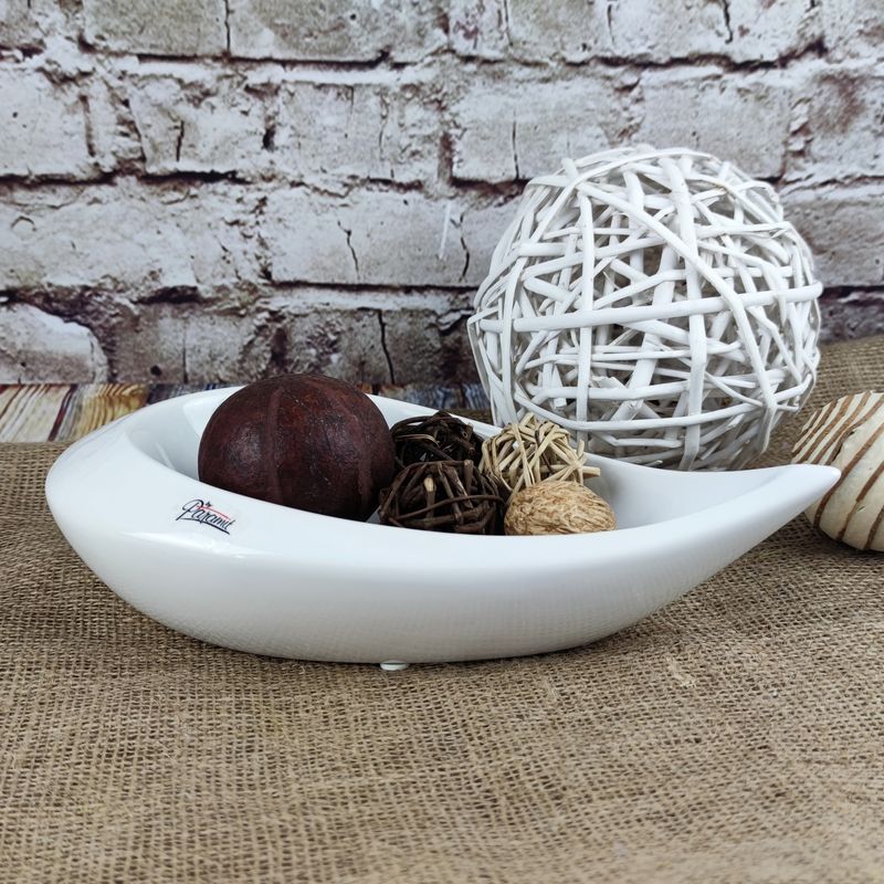 Bílá porcelánová aranžovací miska kapka- 27 cm
