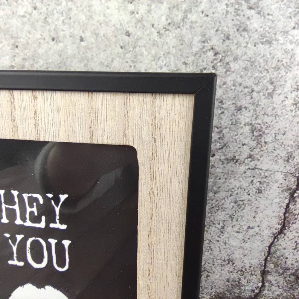 Fotorámeček dřevo a kov "hey you"- 19x14 cm