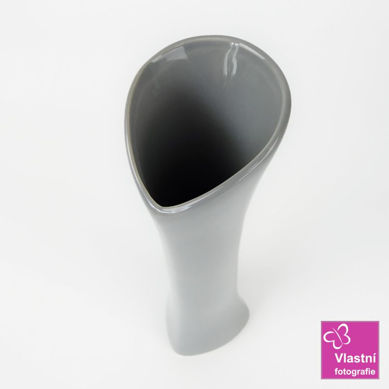 Porcelánová váza Ingrid šedá- střední 26 cm