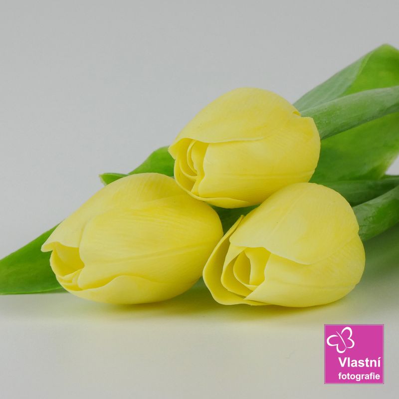 Francouzský umělý tulipán č. 03 – žlutý, 40 cm
