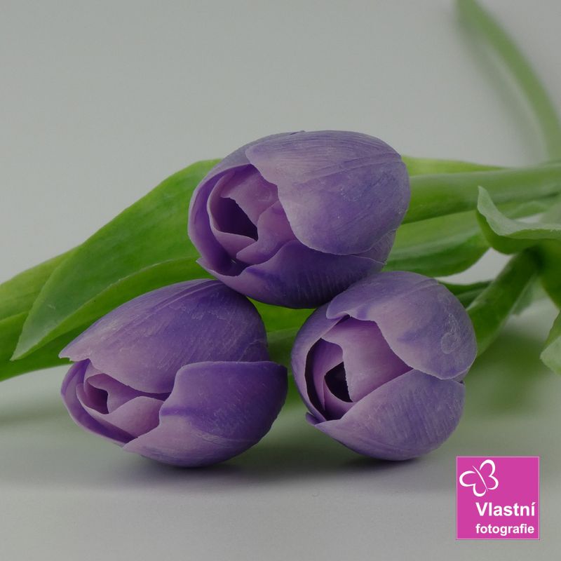 Francouzský umělý tulipán č. 14 - světle fialový, 40 cm