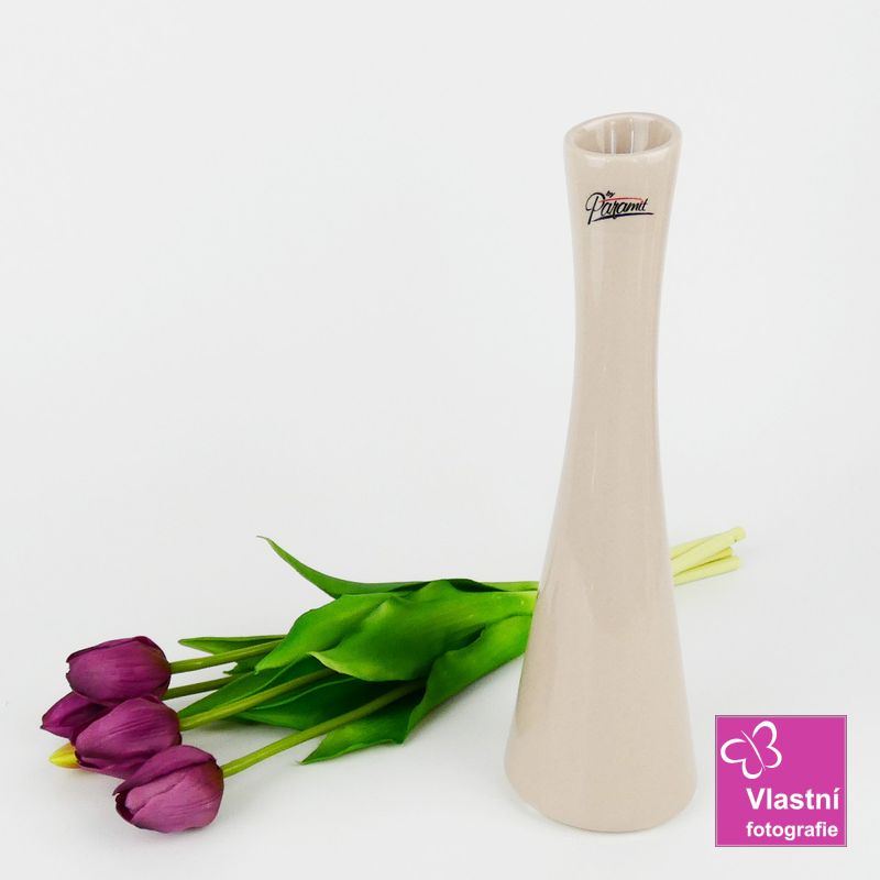 Porcelánová béžová váza Link- 25 cm