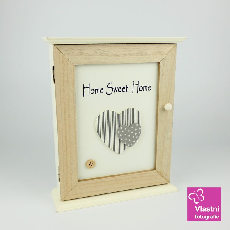 Dřevěná skříňka na klíče Home Sweet Home
