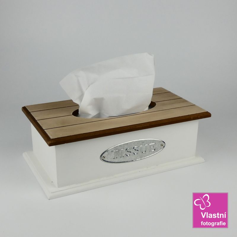 Dřevěný box na kapesníky Tissue