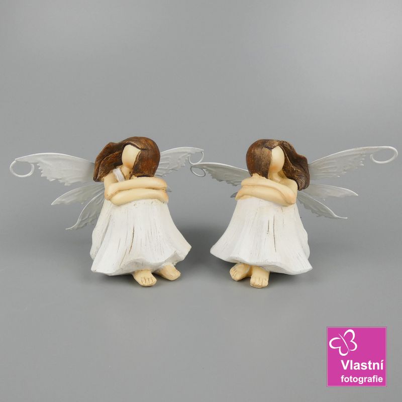 Víly sedící bílé- 2 ks