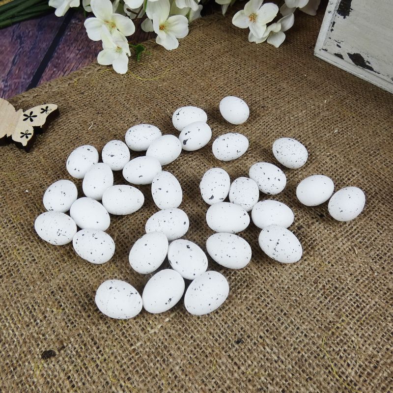 Dekorativní polystyrenová vajíčka bílá- 2,5 cm, 50 ks
