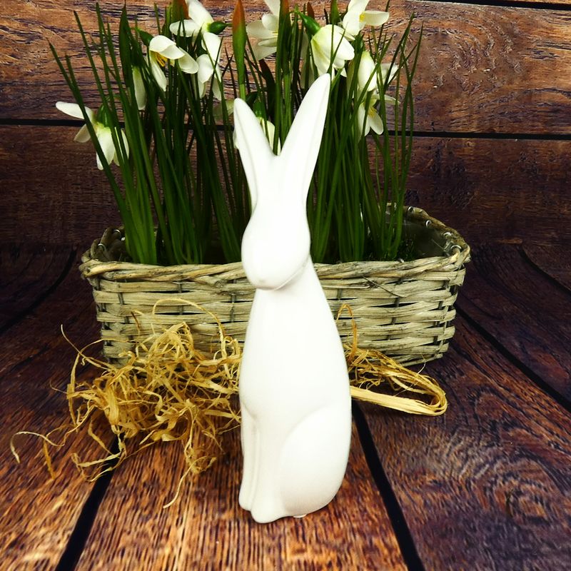 Velikonoční dekorační porcelánový zajíc- 21 cm