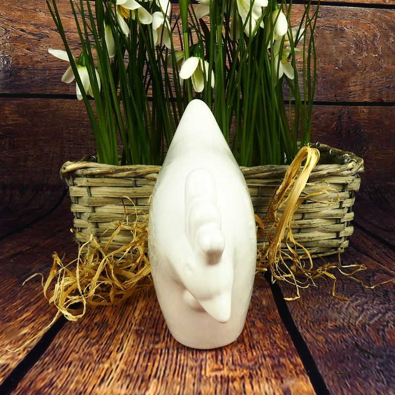 Jarní dekorativní slepička Koko- bílá, 14 cm