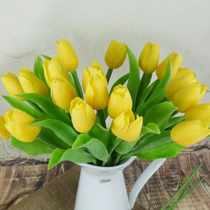 Francouzský umělý tulipán č. 24- žlutooranžový, 40 cm