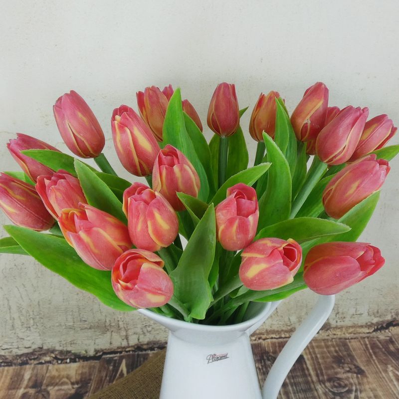 Francouzský umělý tulipán č. 25- žluto- červený, 40 cm