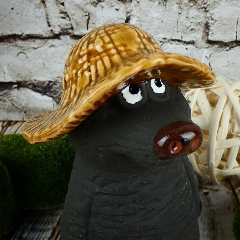 Krtek- keramická zahradní dekorace, 19 cm