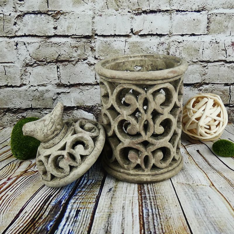 Betonová lucerna s ptáčkem- 29 cm