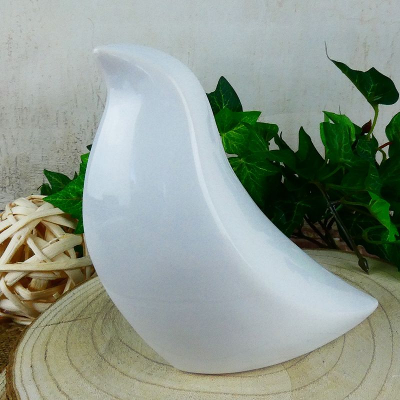 Bílý porcelánový ptáček Emil- 13 cm