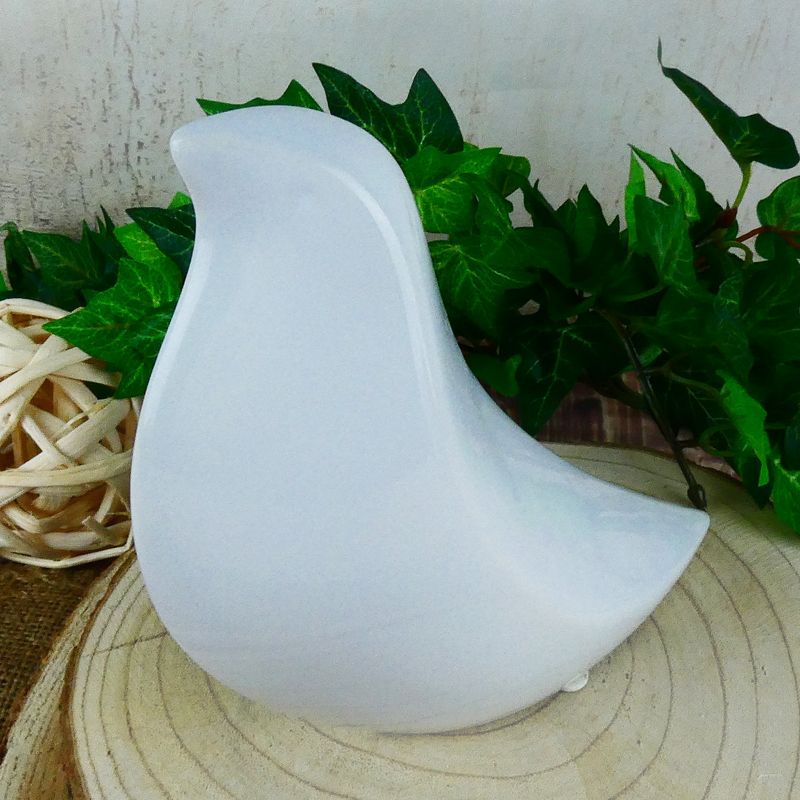 Bílý porcelánový ptáček Emil- 16 cm