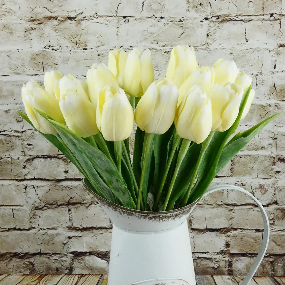 Umělý tulipán krémový- 43 cm, č. 14