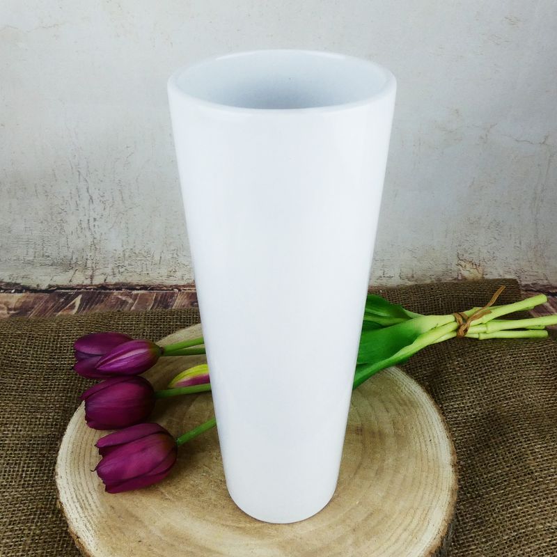 Bílá porcelánová váza Coni- 25 cm