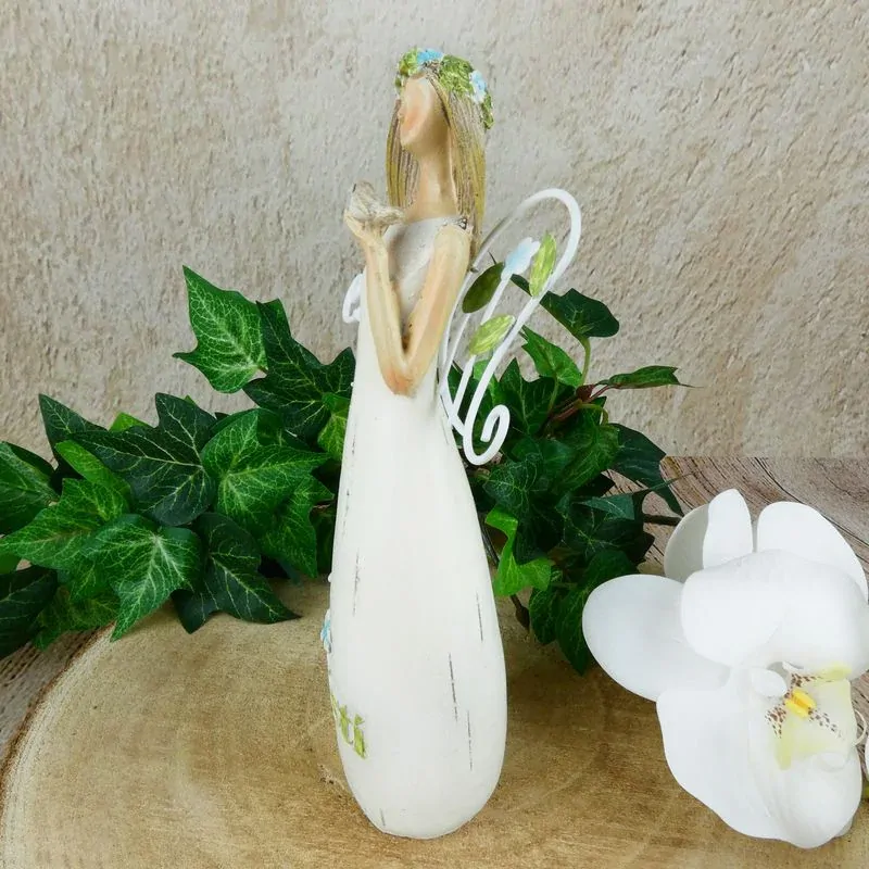 Květinová víla s nápisem "Štěstí"- 20 cm