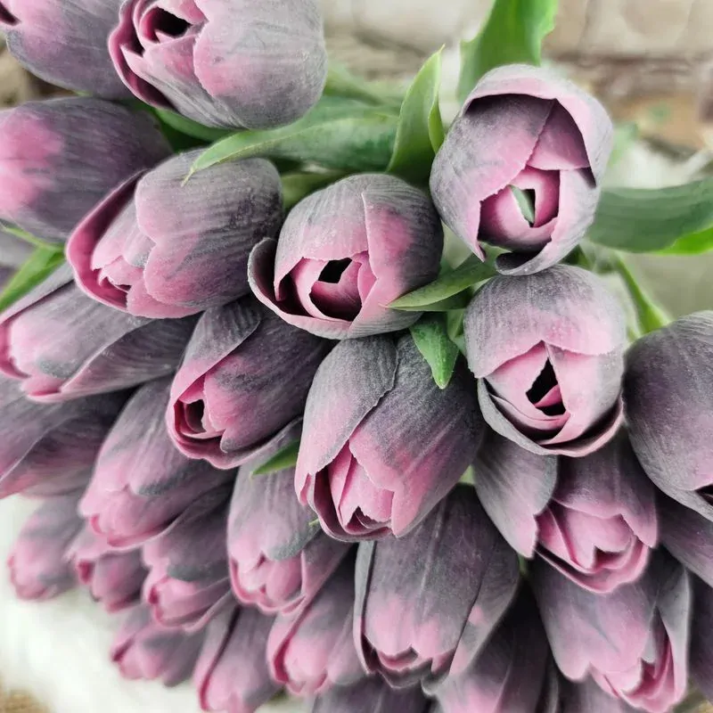 Umělý tulipán švestkový- 43 cm, č. 27