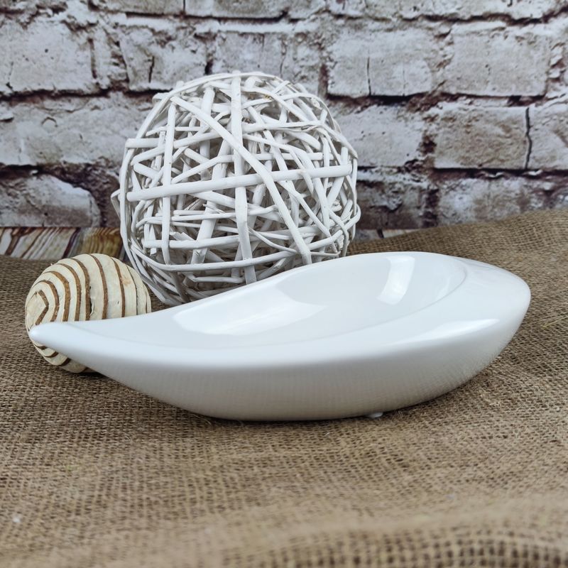 Bílá porcelánová aranžovací miska kapka- 23 cm
