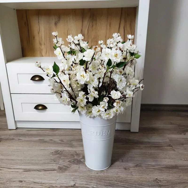 Umělá jabloňová větvička- bílá, 60 cm