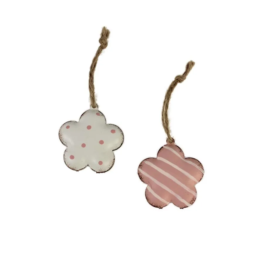 Závěsné dekorace kovové kytičky- 10 ks