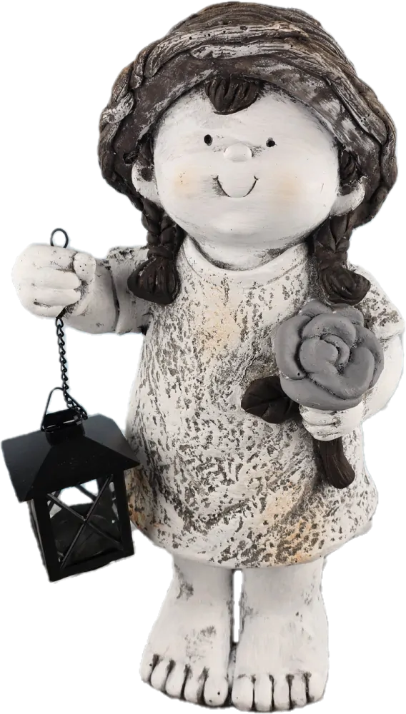 Figurka dítěte s lucerničkou- holka, 43 cm