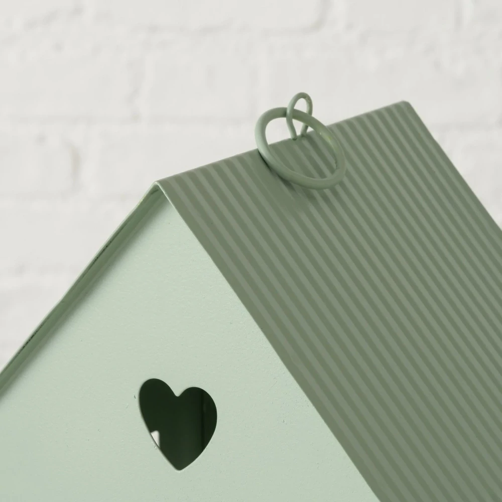 Kovová lucerna Alamo- domeček zelený mint- 35 cm