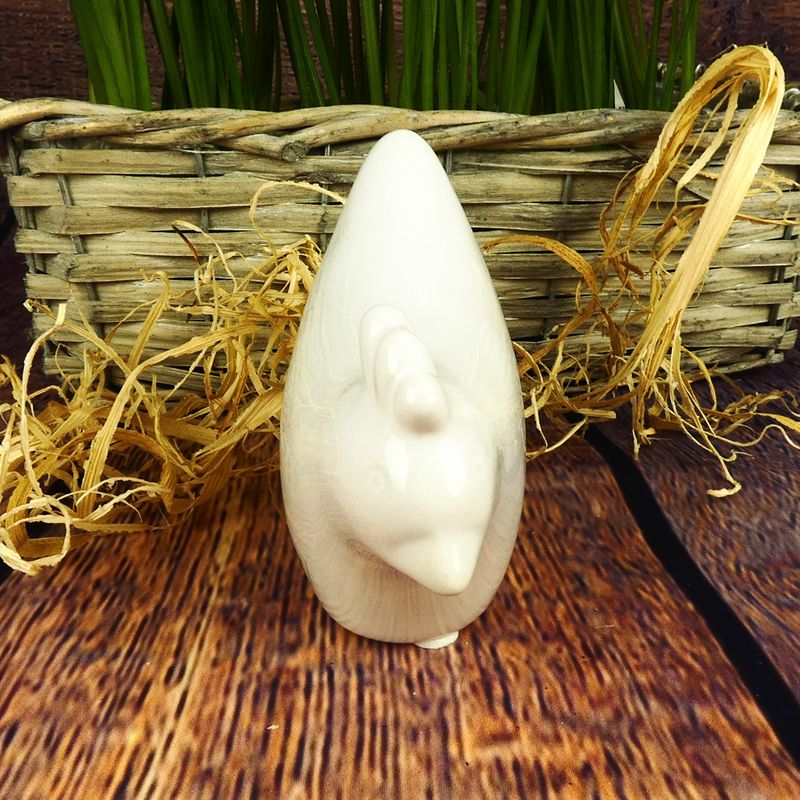 Jarní dekorativní slepička Koko- bílá, 9 cm
