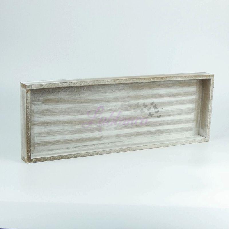 Dřevěný tác obdélníkový- patina, 14x40 cm