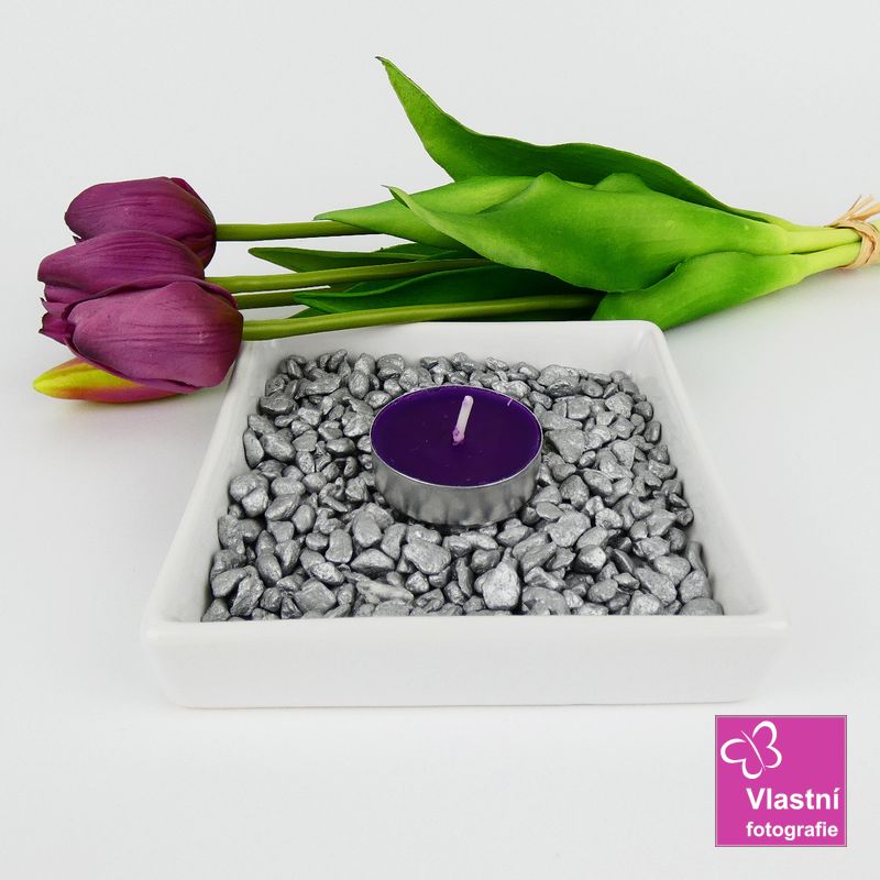 Bílý porcelánový tácek čtvercový- 12 cm